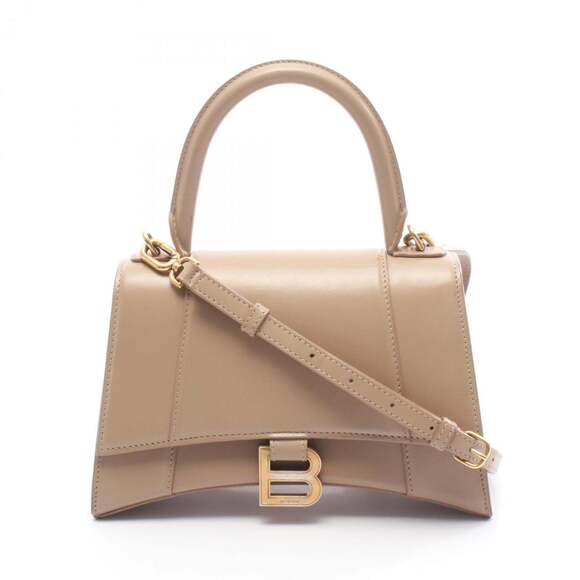 BALENCIAGA Handbags - Balenciaga Hourglass Small Handbag, Leather, Women's, Beige